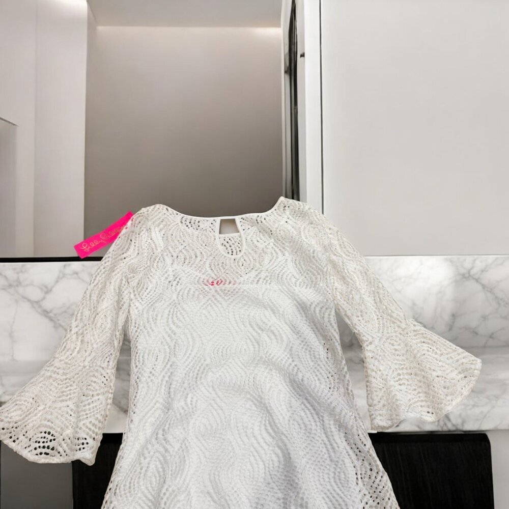 Lilly Pulitzer NWT Fontaine Dress in Resort White Flowing Leaf Lace Size XXS - Picture 14 of 14